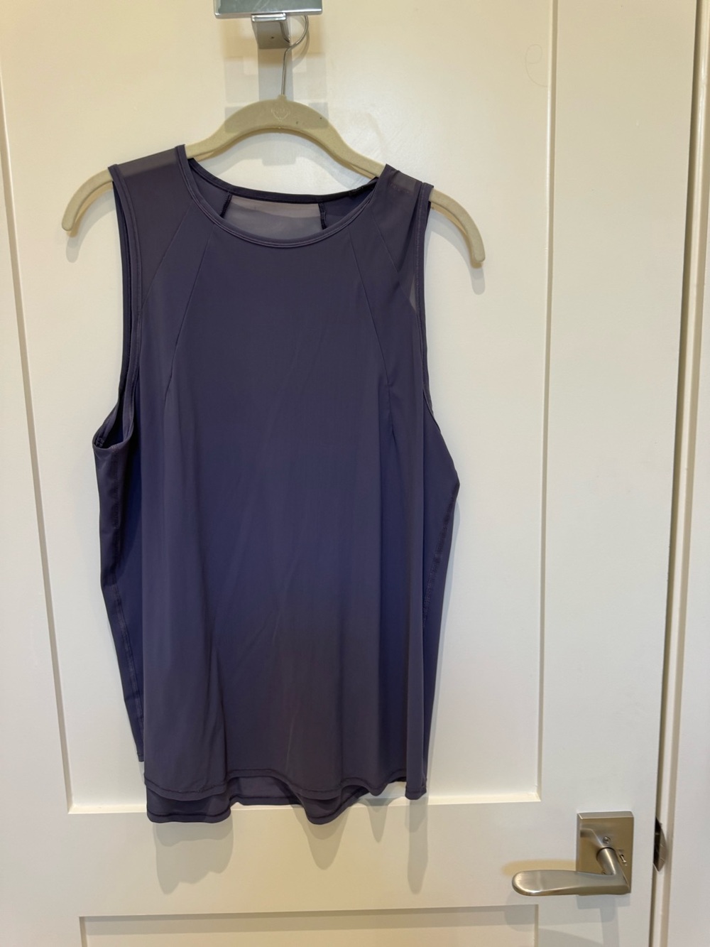 Lululemon Sculpt tank in purple.